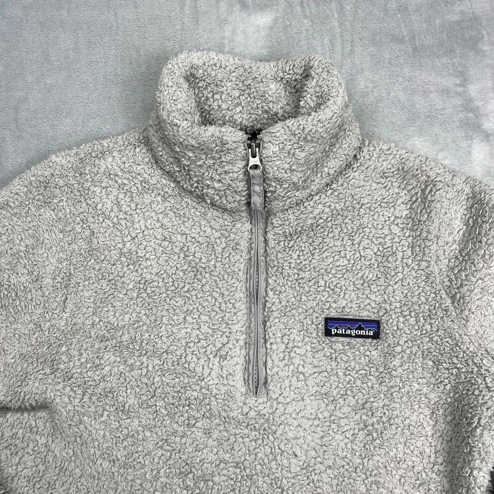 Patagonia Worn Wear Los Gatos Sweater Womens Small Gray Fleece Cozy Warm 1/4 Zip